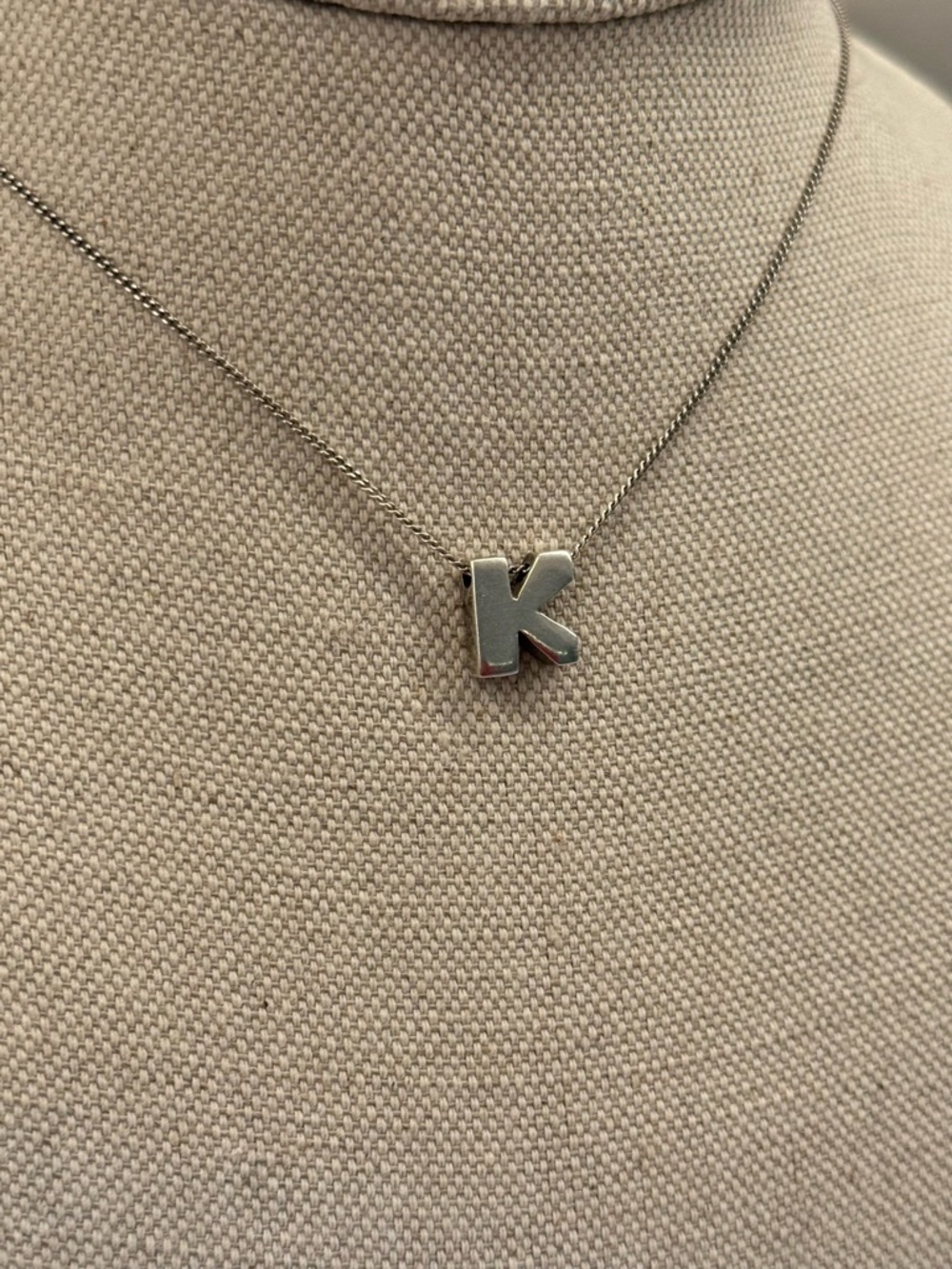 Silver 'K' Initial Necklace